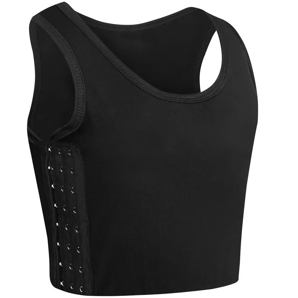 XUJI Women's Tomboy Trans Elastic Chest Binder - Breathable Cotton, Mesh, Flat, Comfortable, Adjustable, Basic Slim-Fit Tank Top