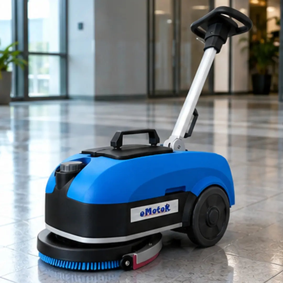 ARCH Commercial Walk-Behind Floor Scrubber Dryer 24V Battery Powered Auto Scrubber 6L Clean Water Tank 9L Sewage Tank 11in Brush 13.4in Squeegee for Office Restaurant Kitchen Cleaning Blue, Blue Color Options, ABS+Rubber+Steel (Q235) Material