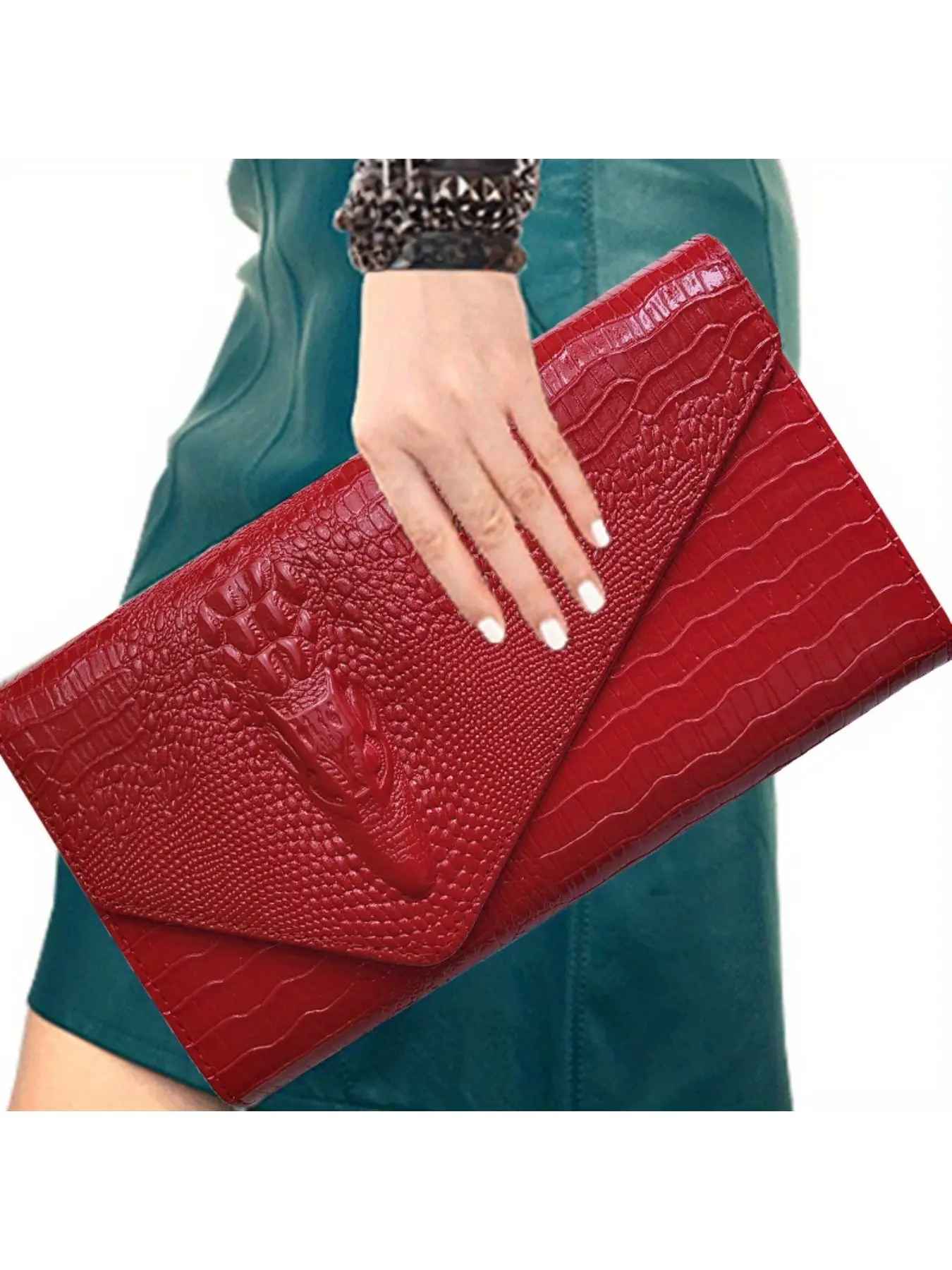 Ladies' Fashion Handbag Large Capacity Crocodile Pattern Cross Shoulder Bag