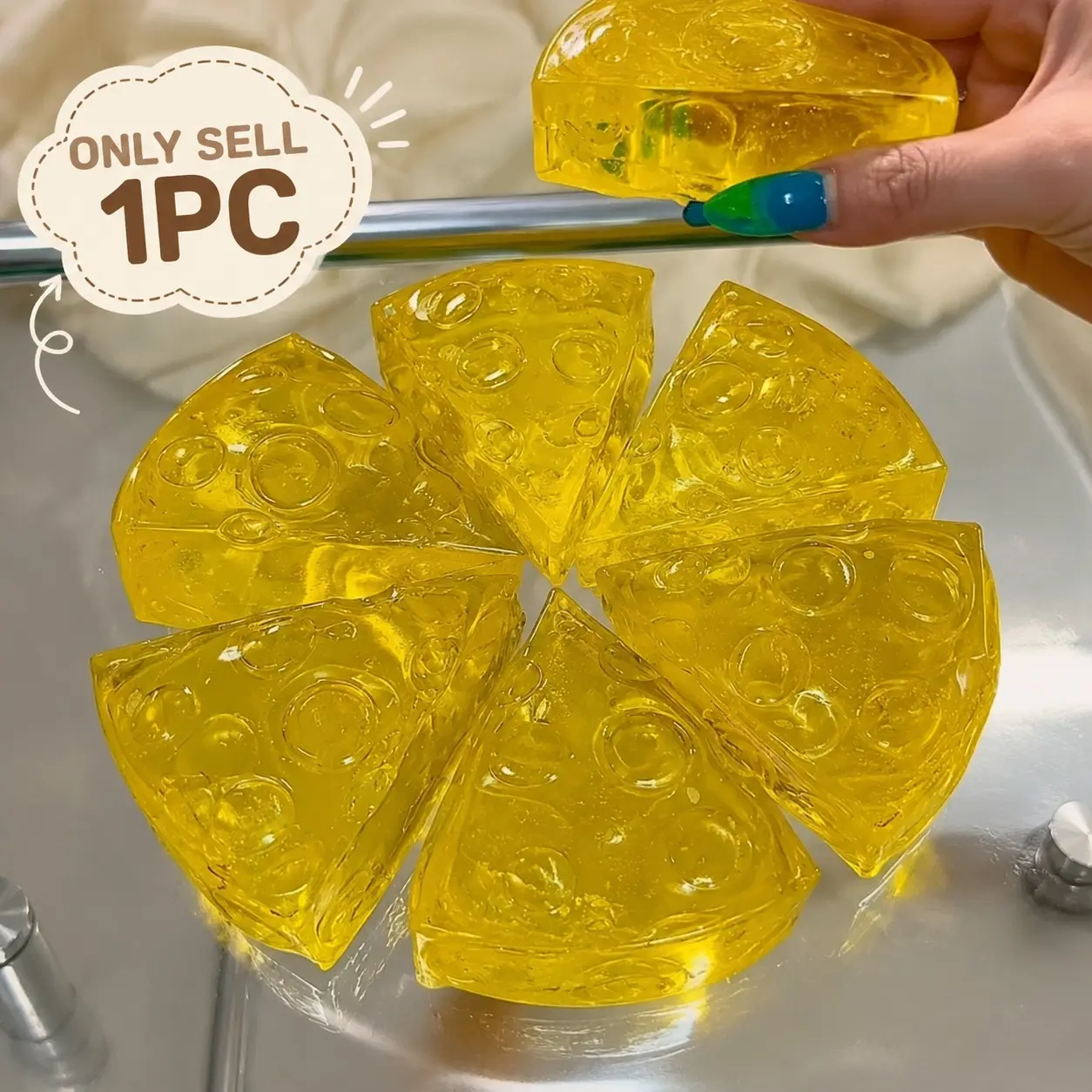 Realistic Cheese Squishy Toy, Slow Rising Stress Relief, Triangle Cheese Fidget Toy, 1pc, Perfect for Anxiety Relief & Fun Playtime