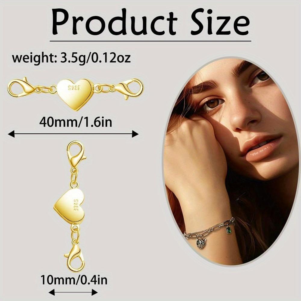 925 Silver Magnetic Necklace Clasps and Closures, Double Lobster Magnetic Necklace Clasps for Bracelet and Necklace Extender