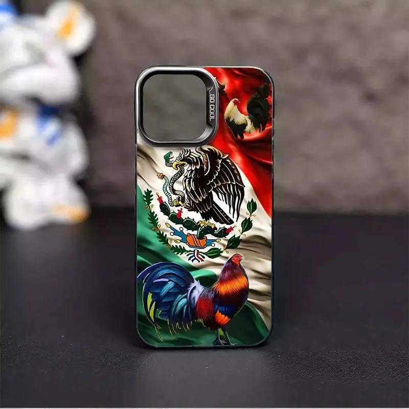 Flag Emblem Rooster Print Phone Case, Durable Protective Case,for iPhone 17/16/15/14/13/12/11 ProMax Plus for Samsung phones,an excellent gift for friend or fans.