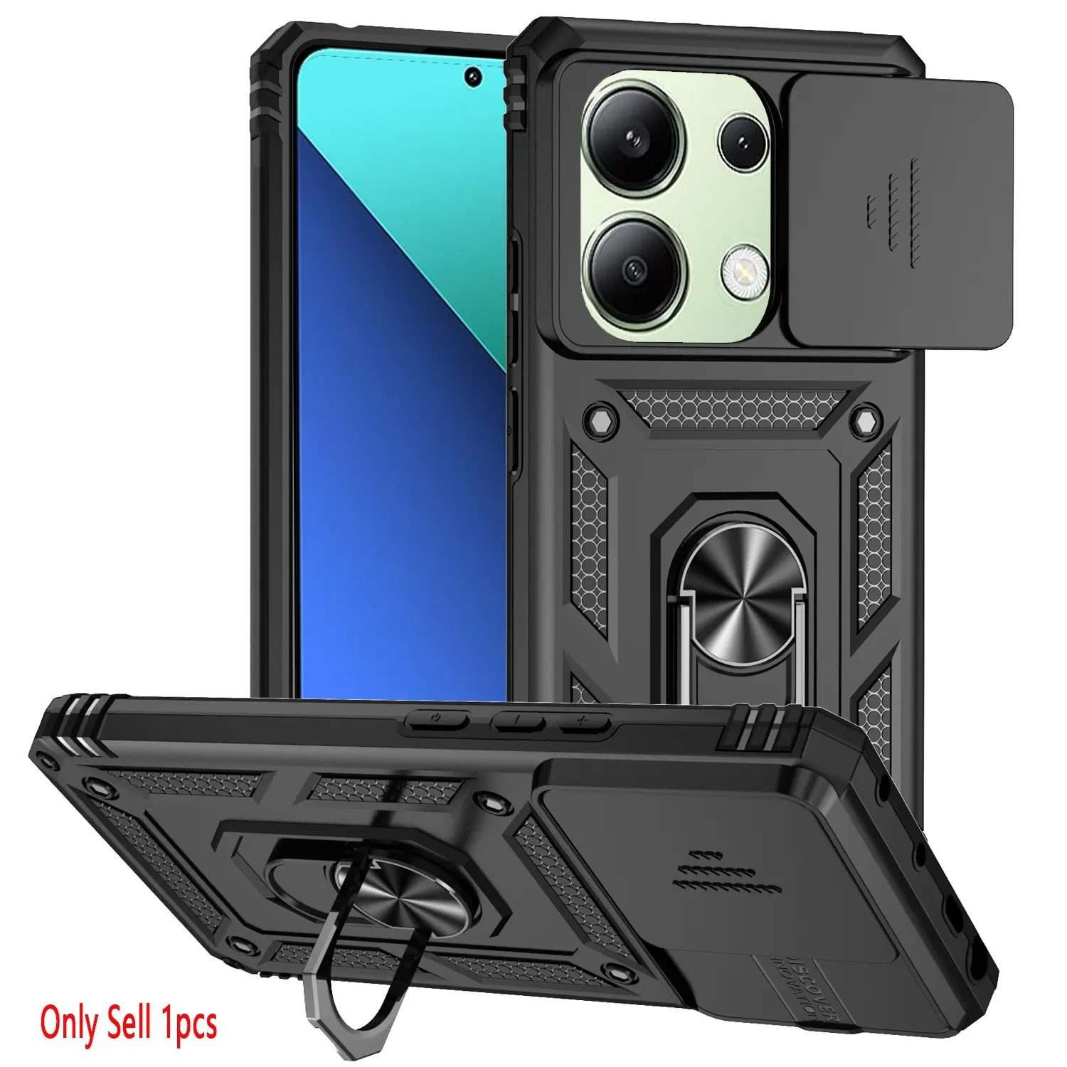 Case for Xiaomi Poco M6 Pro 4g/redmi Note 13 Pro 4g Full Protection, Shockproof Camera Cover, 360° Rotating Stand, Durable for Xiaomi Poco M6 Pro 4g/redmi Note 13 Pro 4g Phone Case