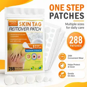 KHAZIX Skin Tag Remover Patches 288pcs, Waterproof Transparent Skin Patches, Thin Spot Cover Patches for Warts, Moles & Daily Body Care, 2 Sizes