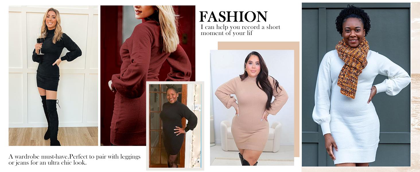 GRECERELLE Women's Mock Neck Ribbed Long Sleeve Bodycon Pullover Cute Mini Sweater Dress GRECERELLE Women's Mock Neck Ribbed Long Sleeve Bodycon Pullover Cute Mini Sweater Dress