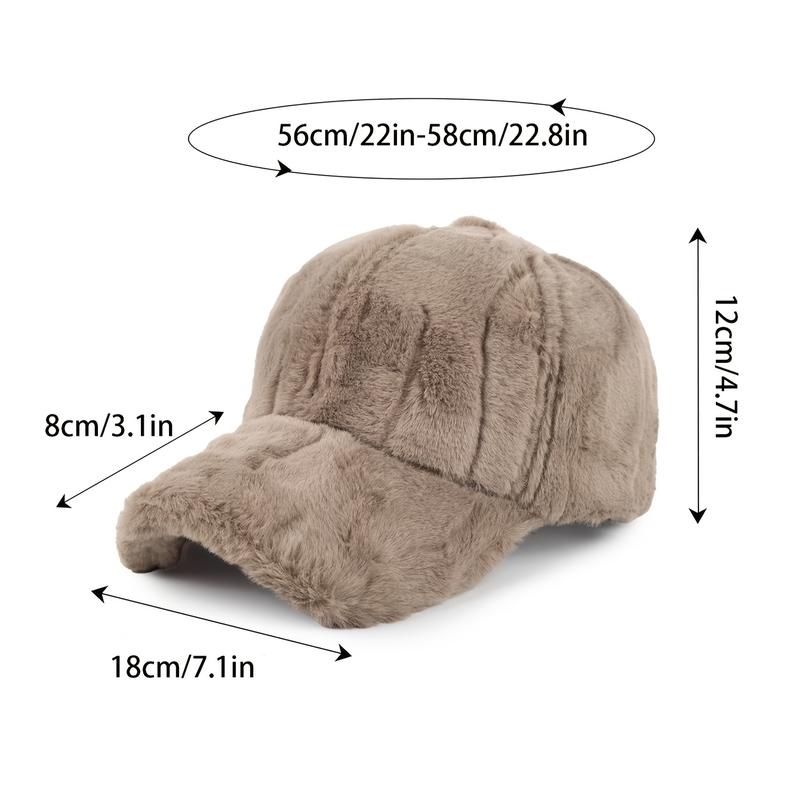 1pc Winter Warm Faux Wool Velvet Beanie - Adjustable Soft Solid Color Design - Cozy Casual Winter Hat - Essential Festive Headwear for Cold Seasons & Daily Warmth Needs