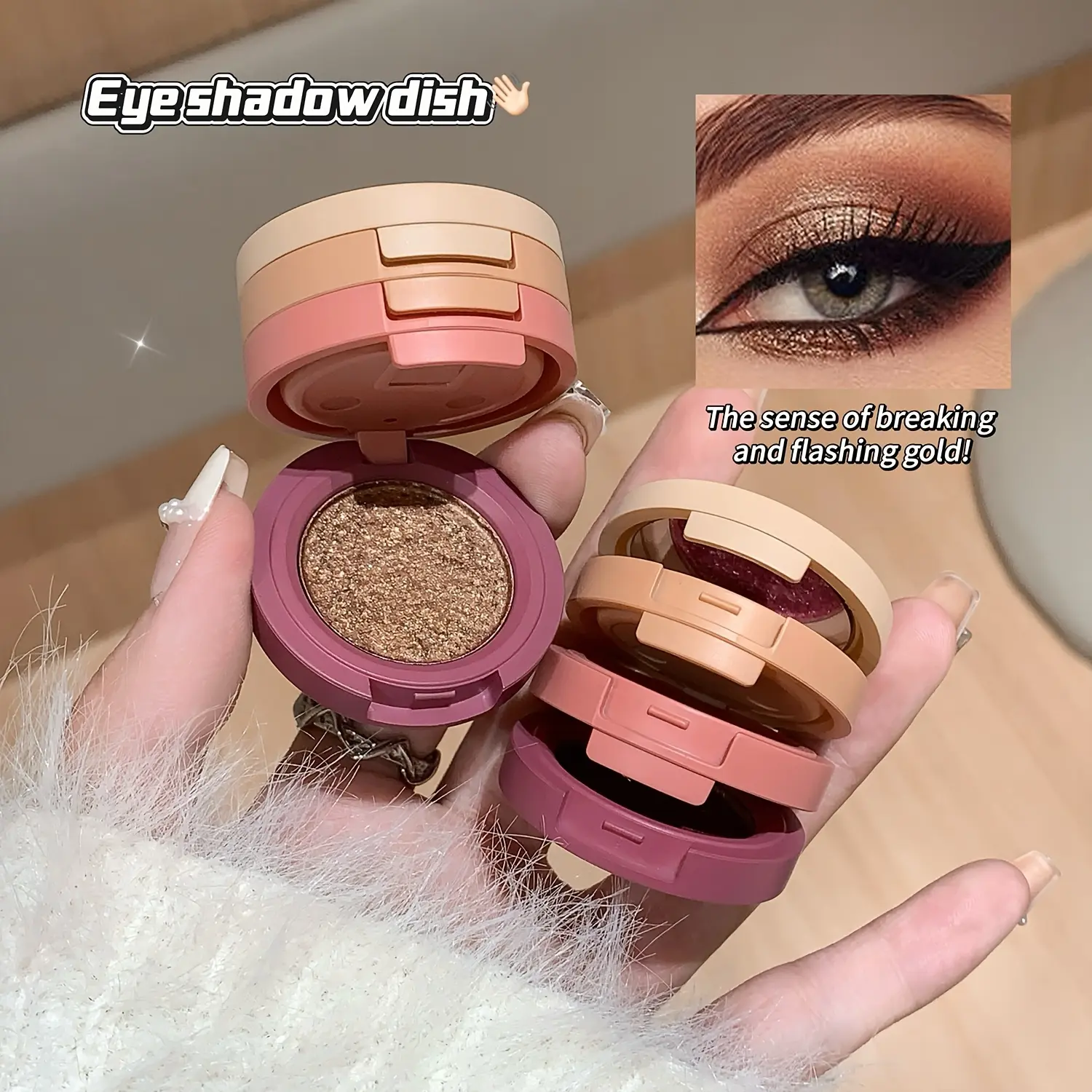3-Color Eyeshadow Palette with Matte, Shimmer & Metallic Finishes, Long-Lasting Pink-Purple Makeup for Everyday & Smoky Eye Looks, Smooth Texture in a Compact Case, Long Lasting Makeup, Sparkly Eyeshadow, Soft Glam Eyeshadow