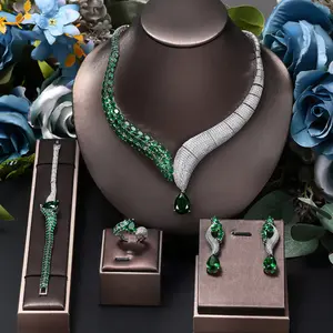 18K Gold Plated CZ Necklace Earrings Ring Bracelet 4PCS Ice Out Set, Luxury Bling, Wedding Bridal, Evening Cocktail Party Banquet Jewelry, Rich Girl,Old Money Aesthetic, Celebrity Prom Fashion,Elegant, Valentine Gift,Wife,Girlfriend,BirthdayMother,