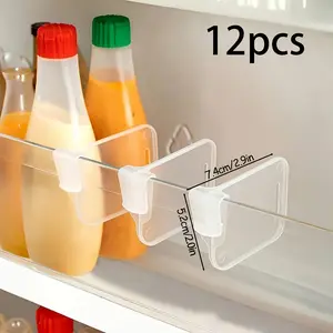 12pcs Multi-Functional Refrigerator Side Door Shelves - Home Thickened Adjustable Clip-On Shelf Clips for Organizing Refrigerator Door Dividers, Shelf Dividers