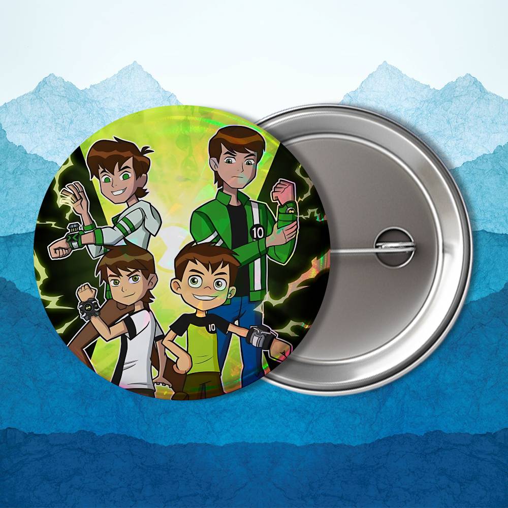 Art Alien Force B-Ben 10 Cool Round Exquisite Badge Brooches Creative Pins For Clothes Hat Backpack Gift Accessories Art Alien Force B-Ben 10 Cool Round Exquisite Badge Brooches Creative Pins For Clothes Hat Backpack Gift Accessories