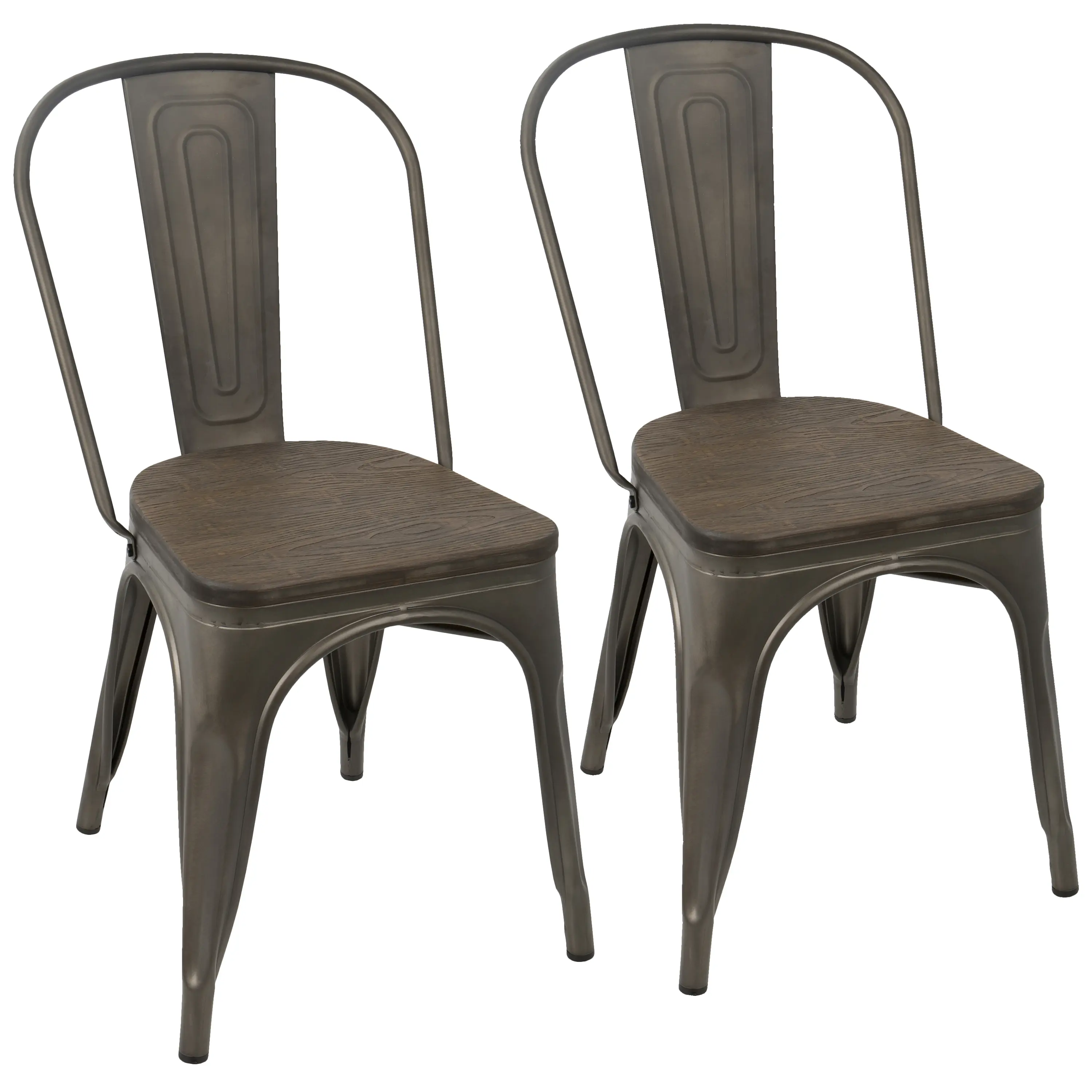 Nokaa Farmhouse Stackable Dining Chair Set of 2 – Bamboo Seat, Espresso Finish, Space-Saving Design for Kitchen, Dining Room, Living Room