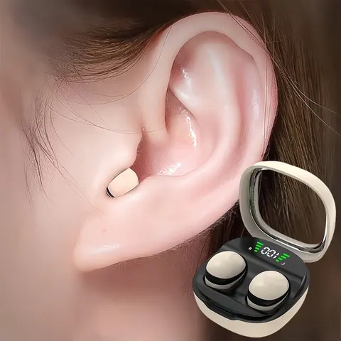 Phantom Mini True Wireless Earbuds, Ultra-Compact Design, Noise Cancelling, Long Battery Life, Ideal for Work, Class, Sleep, Sports, Travel