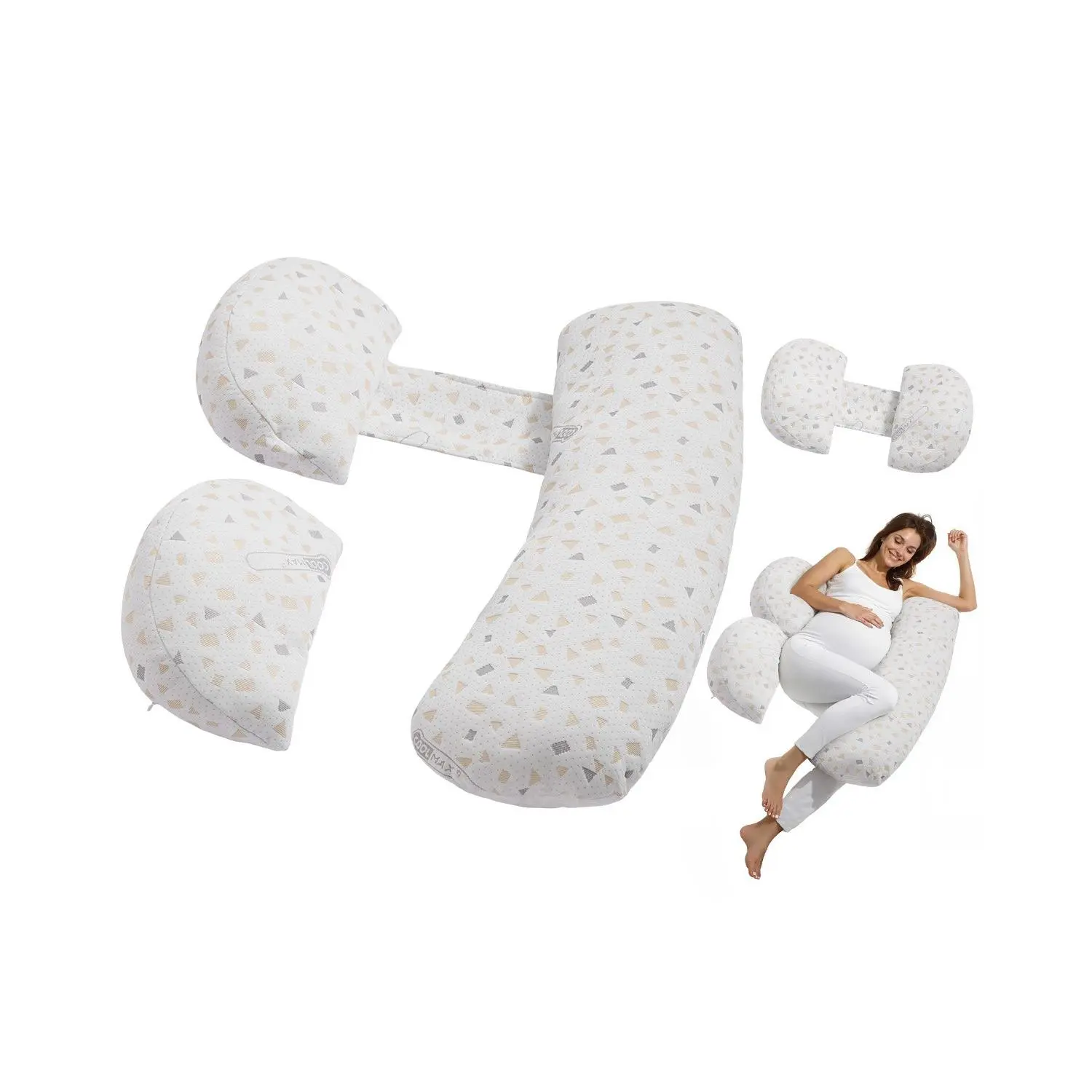 VEVOR Pregnancy Pillows for Sleeping, Adjustable Maternity Pillow for Pregnant Women, Soft Pregnancy Body Pillow with Removable Washable Cover for Back Belly Hip Support, Lightweight and Portable