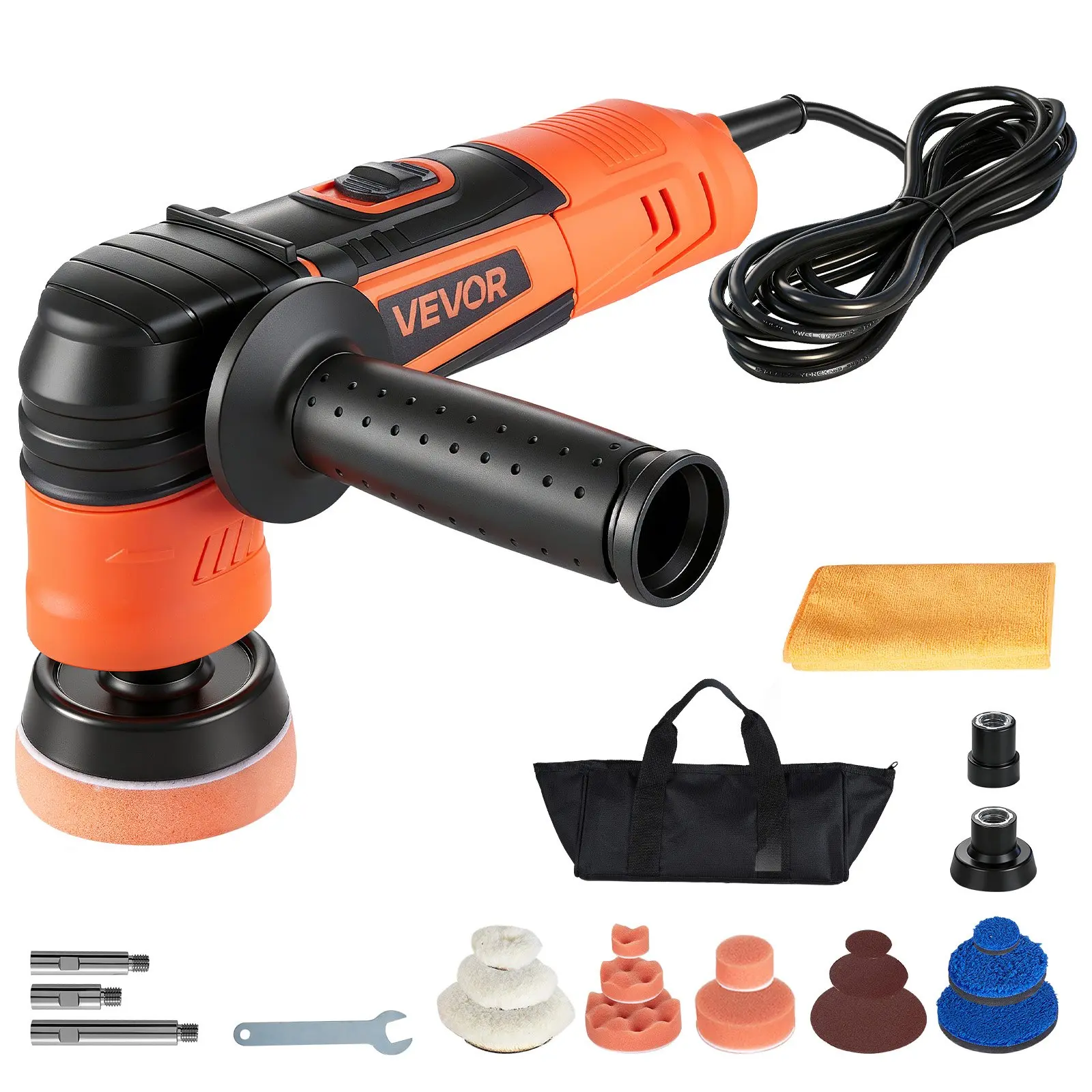 【toolupgrade】VEVOR Car Buffer Polisher, 1.2"/2"/3" Rotary Polisher Buffer, 600W 6 Variable Speeds 1000-4500RPM Car Polisher Waxer Kit for Cars Detailing, Waxing, Polishing, Scratch Removal