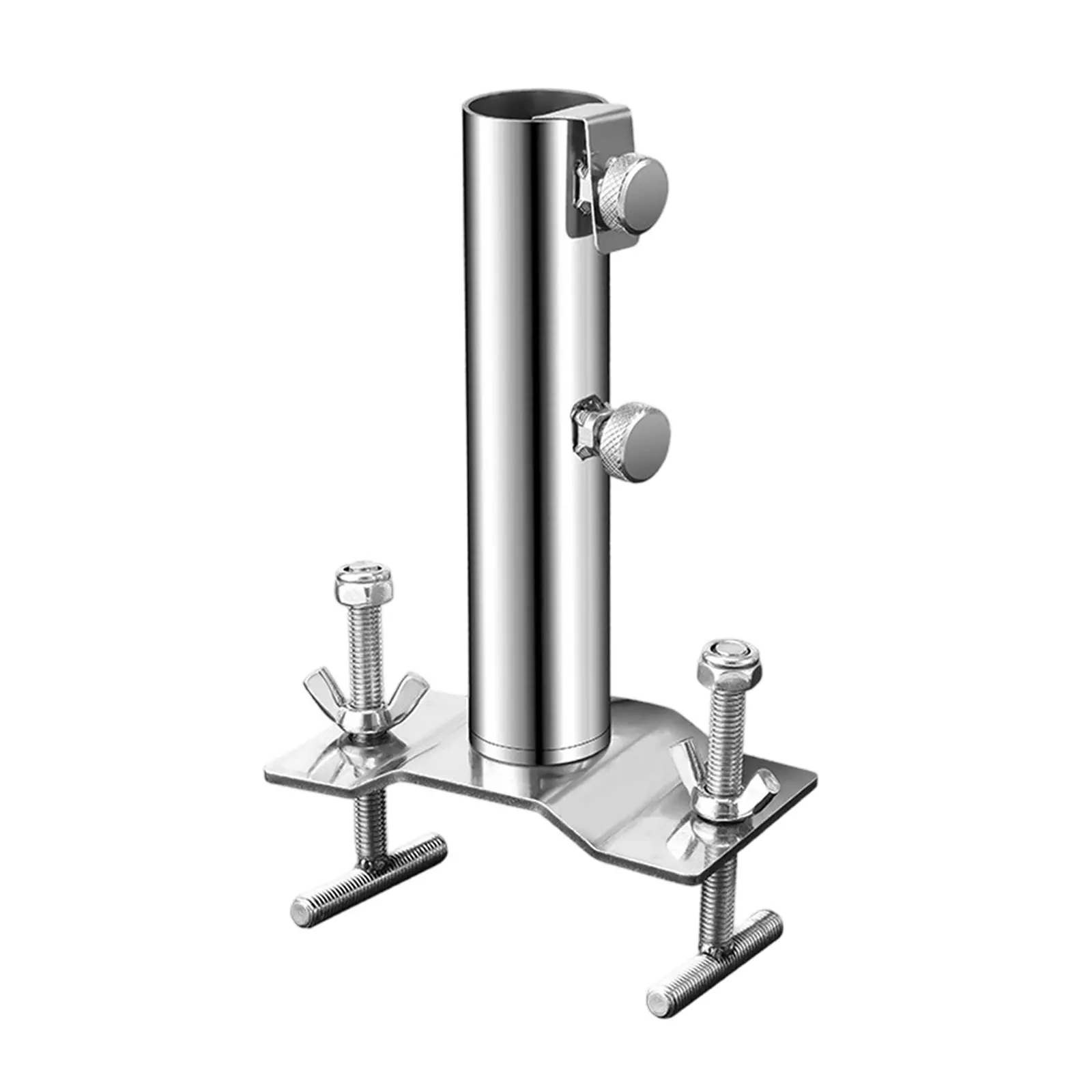 Portable Stainless Steel Umbrella Stand, Ideal for Balcony and Outdoor Fishing Platforms, 29mm Socket, Durable and Lightweight Design