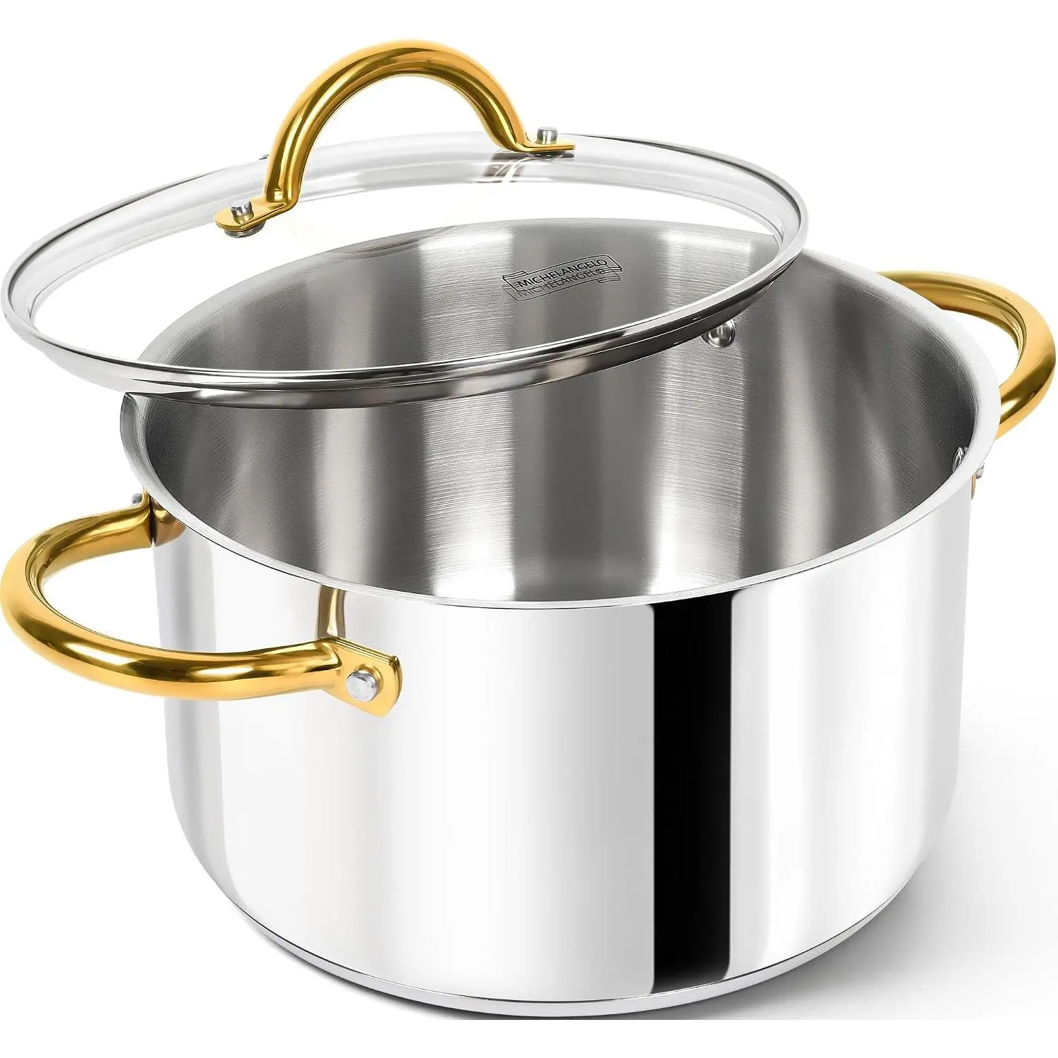 Stainless Steel Pots - 6 Qt Induction Pot with Lid, 18/10 Stainless Steel Stock Pot,  Cooking Pot, Oven & Dishwasher Safe