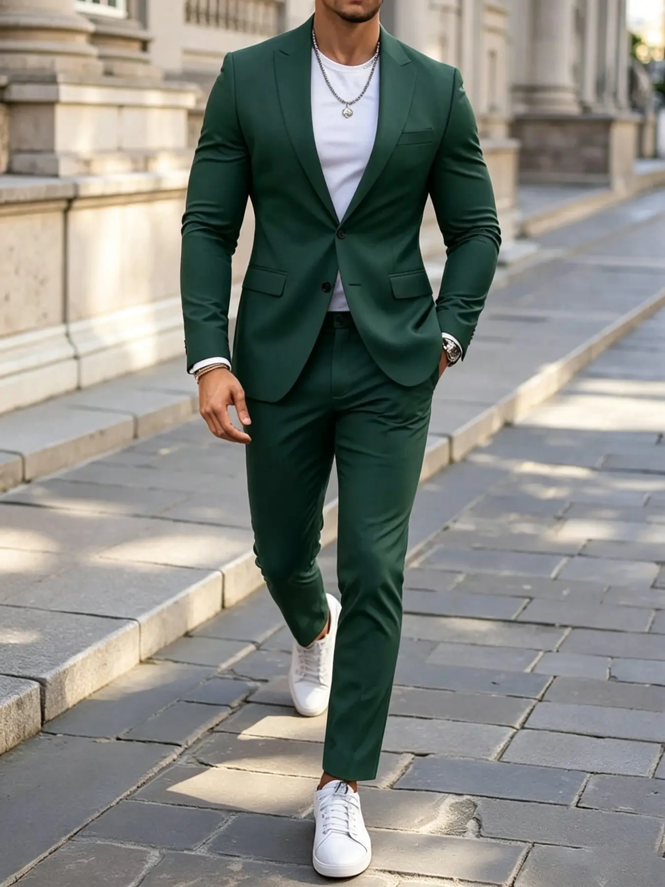Men's business suit, Formal wear, suitable for a variety of formal occasions such as business meetings, dates, and weddings. It features a classic style and soft, shape-retaining fabric, offering a minimalist and sophisticated look