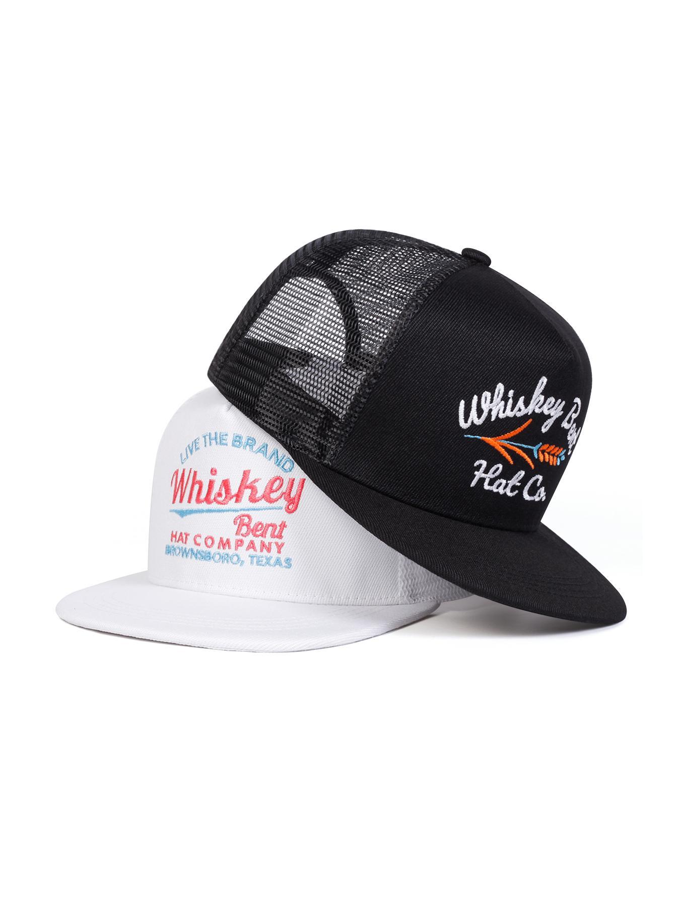 Unisex Whiskey Bent Mesh Baseball Cap, Dad Trucker Hat, Adjustable Sun Protection Hat, Casual Fitted Woven Cap for Spring & Fall Travel Beach Vacation