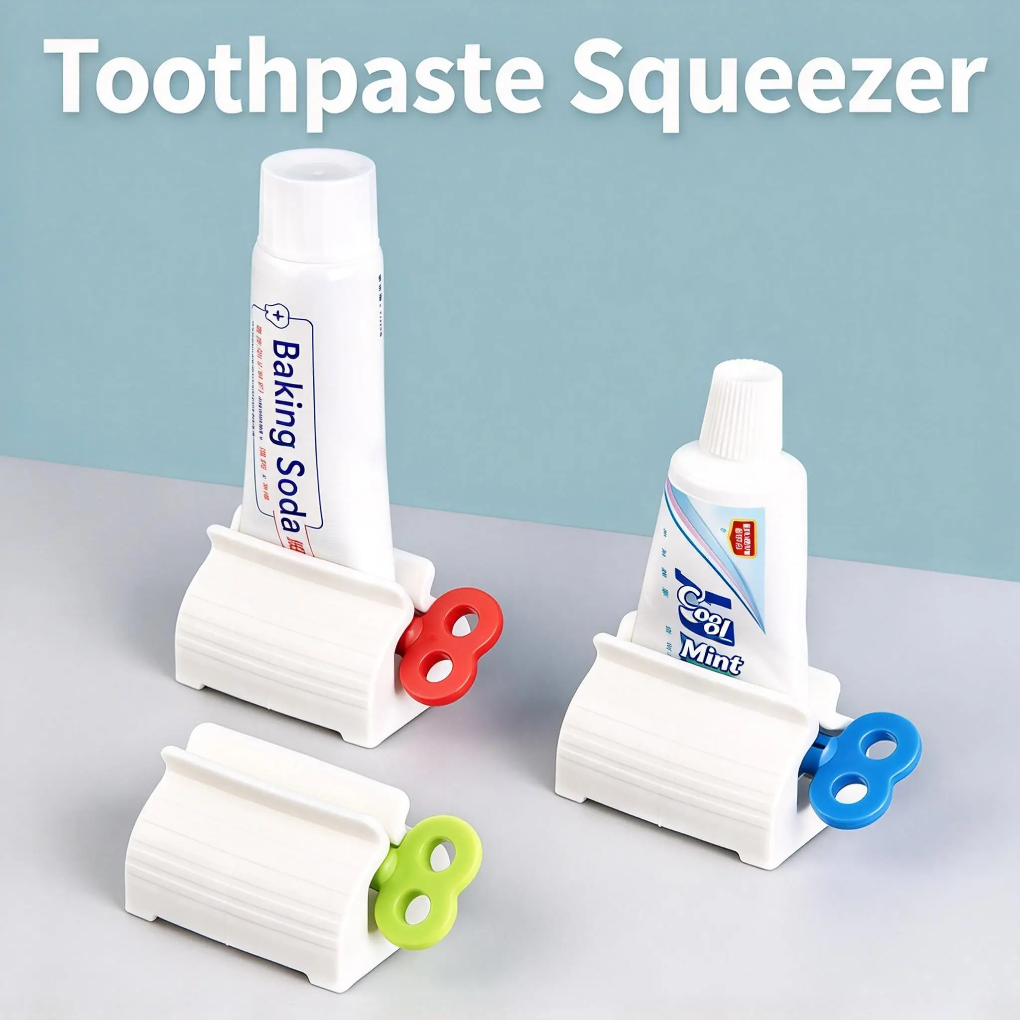 Toothpaste Squeezer, 2 Pcs Rolling Tube Dispenser Multi-purpose toothpaste tube squeezer and rolling holder stand for easy dispensing.