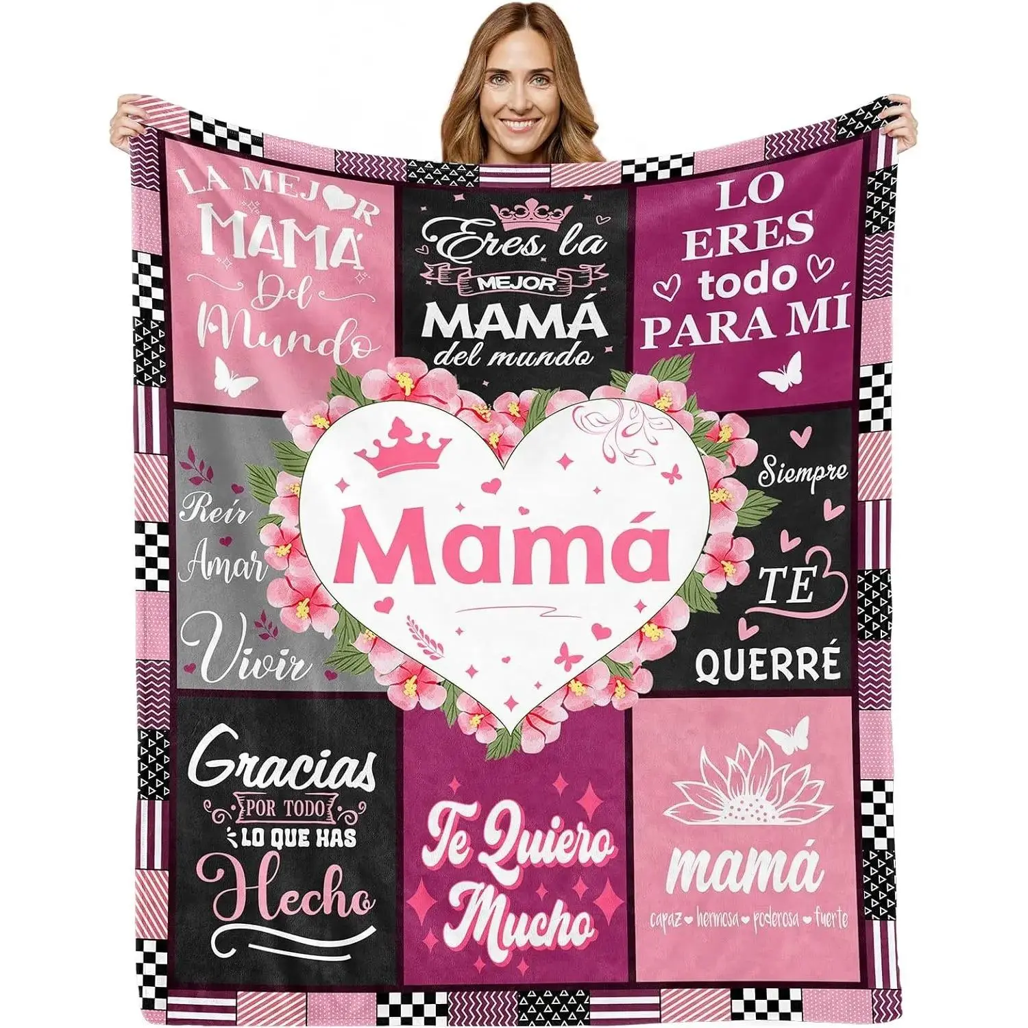 [SummerVibes] Gifts for Mom, Gifts for Mom in Spanish, Birthday Gifts for Mom in Spanish, Happy Mother's Day, Mom Gifts from Daughter Son, Mom Mama Gifts Blanket