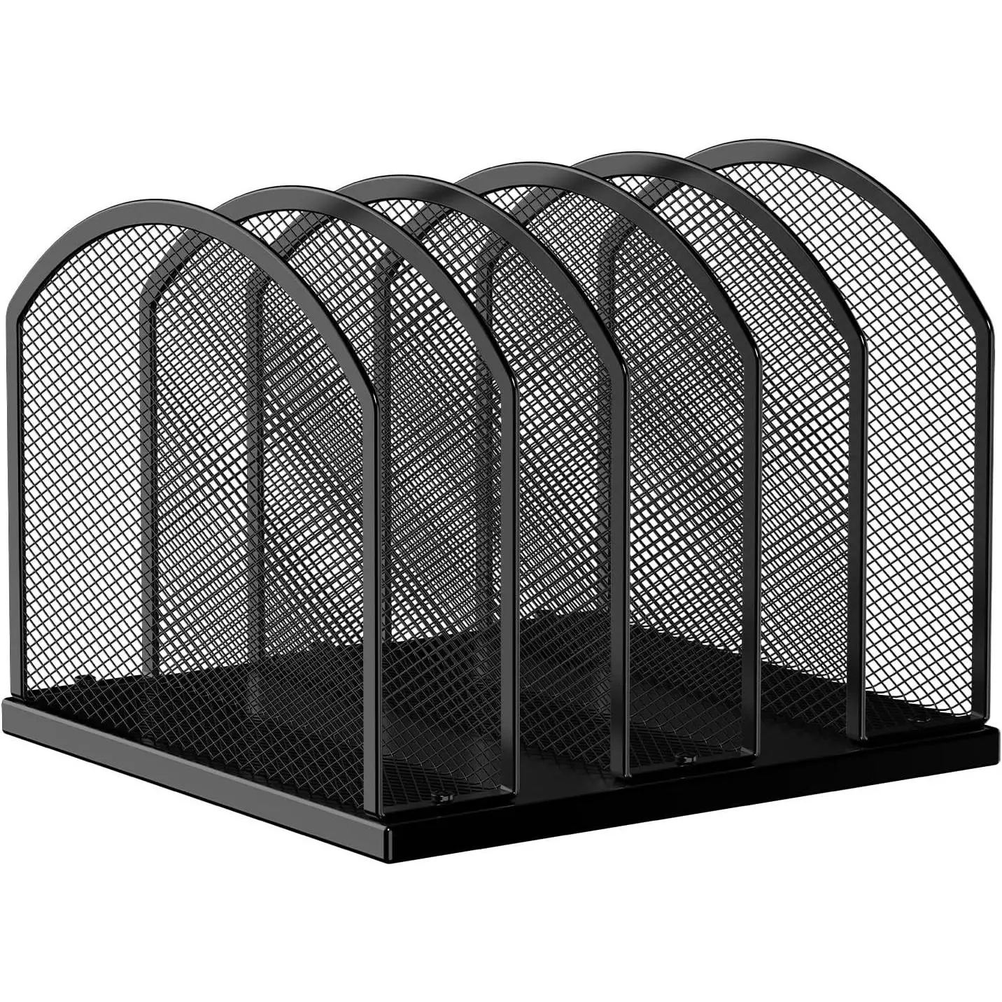 5-Section Vertical Desktop Organizer, Mesh File Folder Stand Sorter for Office Home Classroom Organization