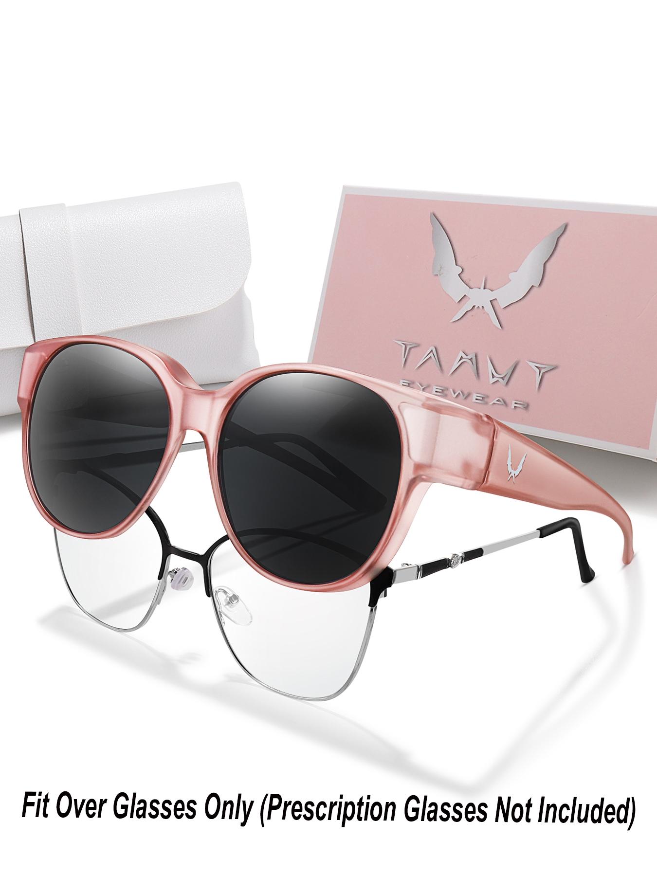 Fit Over Glasses Sunglasses, Sporty Wrap Around Sunglasses for Women & Men, Comfortable Wear Over Glasses for Everyday Style