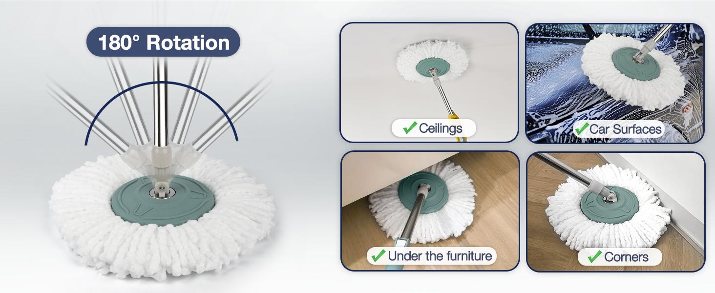 Spin Mop Replacement Head For Hurricane 360° Spin Mop Systems, Microfiber Spin Mop Head, Round Shape Standard Universal Size Magic Mop Refill, 3 Pack Spin Mop Replacement Head For Hurricane 360° Spin Mop Systems, Microfiber Spin Mop Head, Round Shape Standard Universal Size Magic Mop Refill, 3 Pack