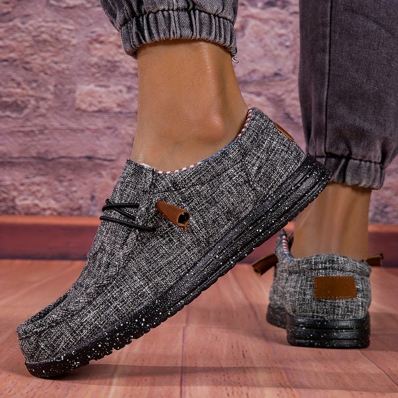 Men's Casual Loafers with American Flag Accent - Comfy, Non-Slip Slip-On Shoes, Breathable Fabric Upper, EVA Sole for Walking & Driving Flat Black Footwear Boy