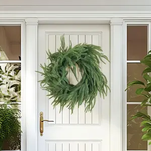 9FT Artificial Norfolk Pine Garland, Realistic Christmas Greenery Garland for Mantle, Staircase, Banister, Fireplace, Wall, Door, Table, Indoor & Outdoor Holiday Xmas Decortions