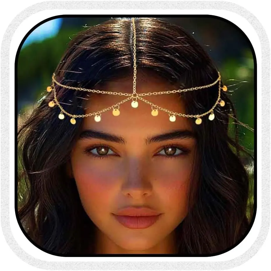 Boho Sequin  Chain  Headpiece Hair Chains Festival Costume Headband Hair Accessories for Women