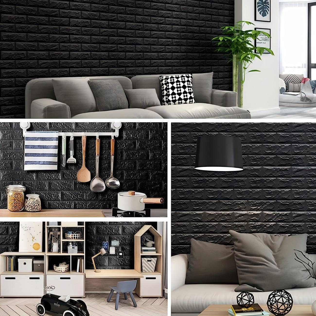 3D Wall Sticker Panel, Self-adhesive Waterproof Foam Brick Wallpaper, Easy Install Durable Design Wall Decor for Living Room & Bathroom