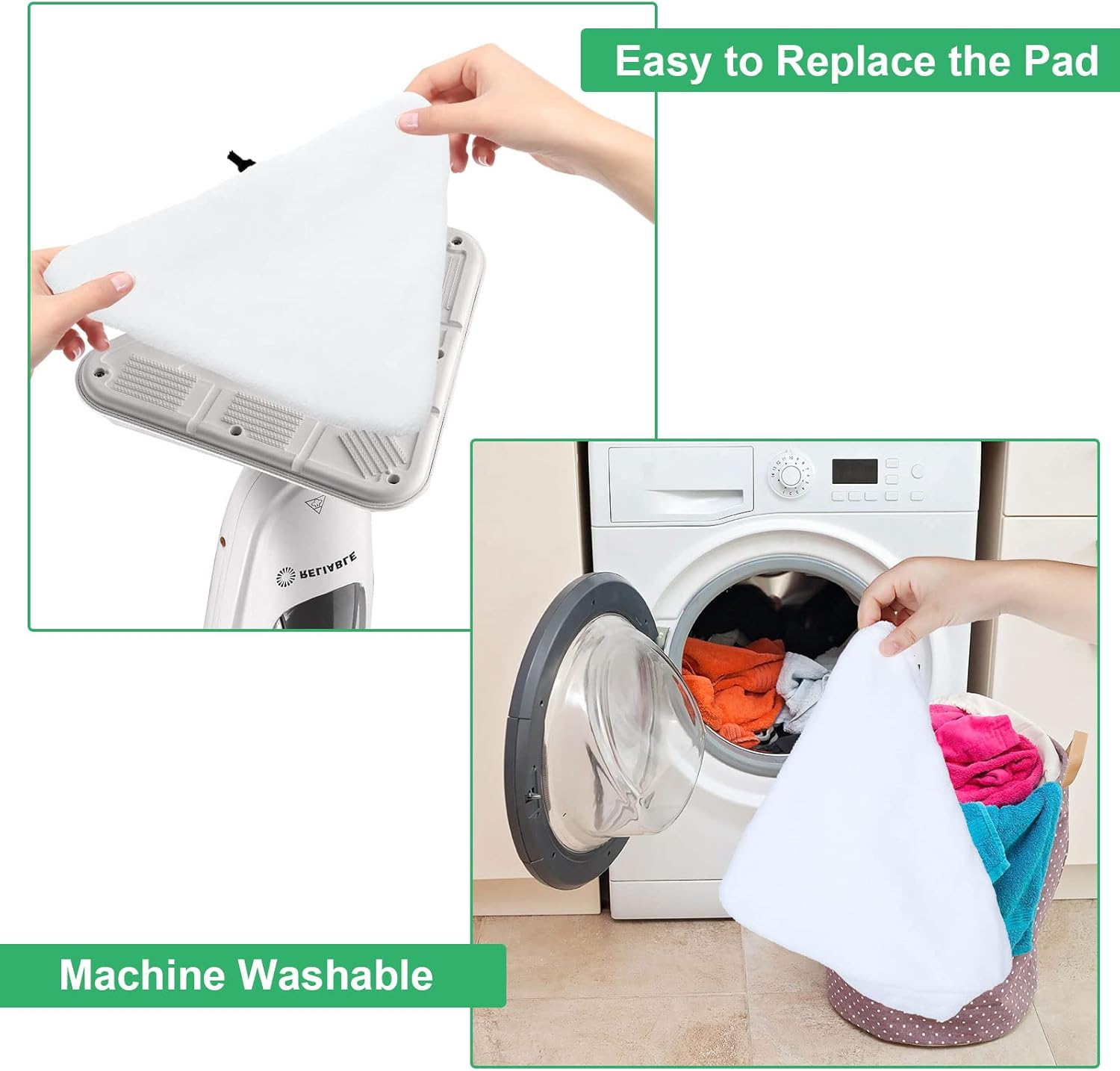 12 count Replacement Triangle Steam Mop Pads  Washable Microfiber Steamer Cleaning Pads Compatible for Steamboy X5 H2O H20 S302 S001