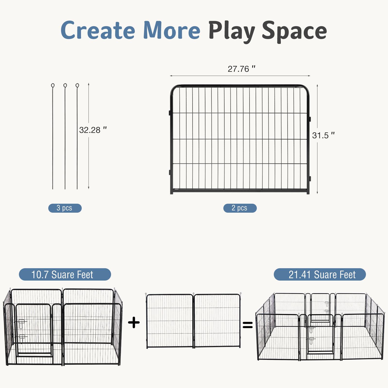 Metal Material, Foldable Pet Fence With A Door, Suitable For Small, Medium And Large-sized Dogs Outdoors Metal Material, Foldable Pet Fence With A Door, Suitable For Small, Medium And Large-sized Dogs Outdoors