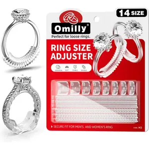 14 Sizes Ring Sizer Adjuster for Loose Rings, Silicone Ring Guards Invisible Ring Spacers Fitter, Transparent Ring Resizer Tightener for Women and MenGift.