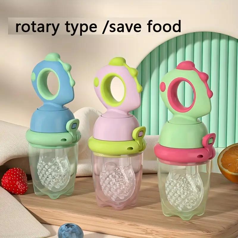 Silicone Fruit Teether, 1 Piece Rotating Push Type Fruit Feeder, Baby Fruit Feeder Pacifier, Baby Fruit Teether, Baby Food Supplement Feeder, Baby Teething Toy, Feeding, Cute, Newborn