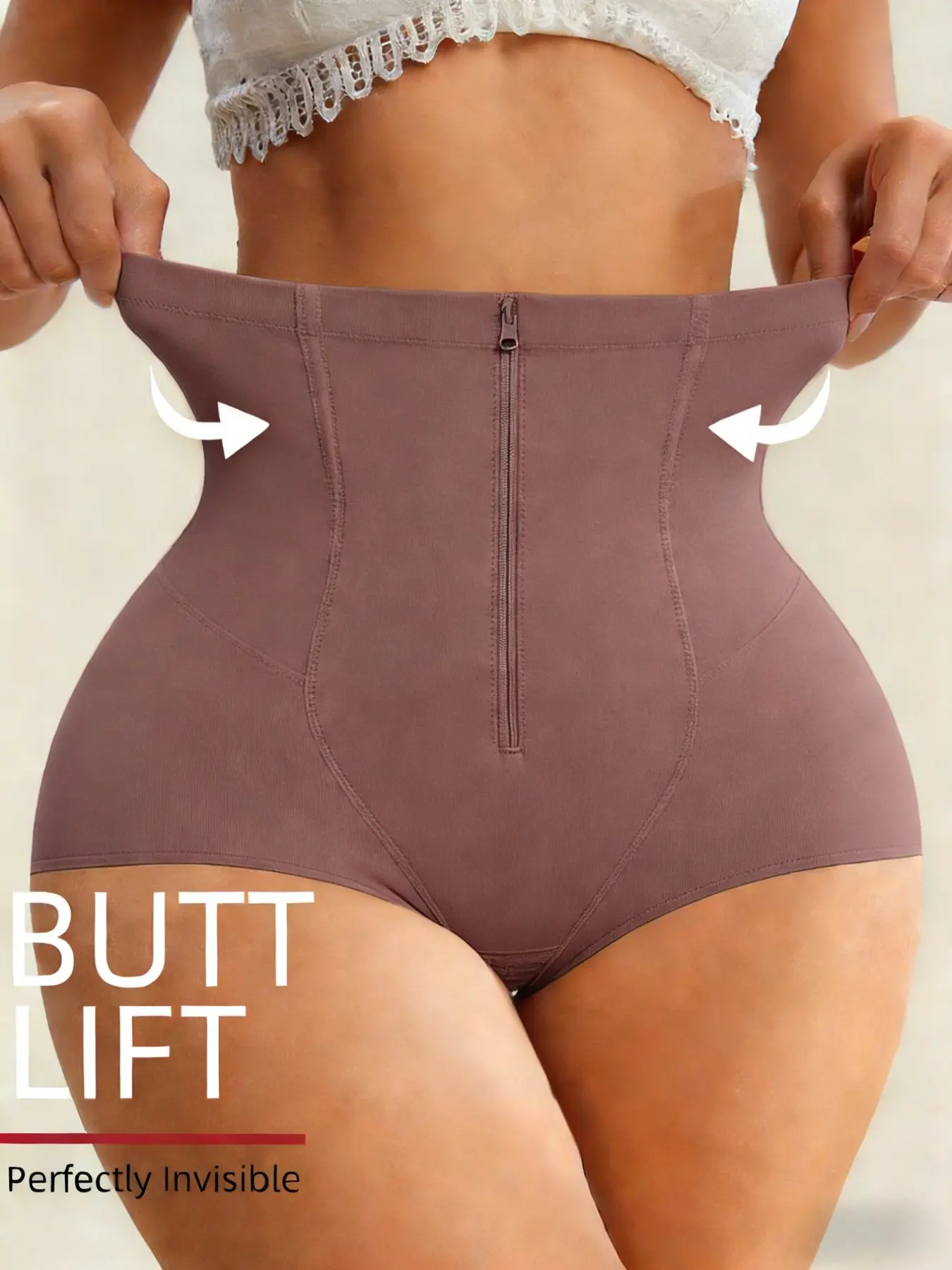 1 Count Women's Vase Seam Bottoms, Colombian, Fajas, Butt Lifting & Tummy Control Zipper Front Short, High Stretch Waist Cincher Shaper Shapewear, Compression Waist Shaper, Home Relaxation & Daily Errands