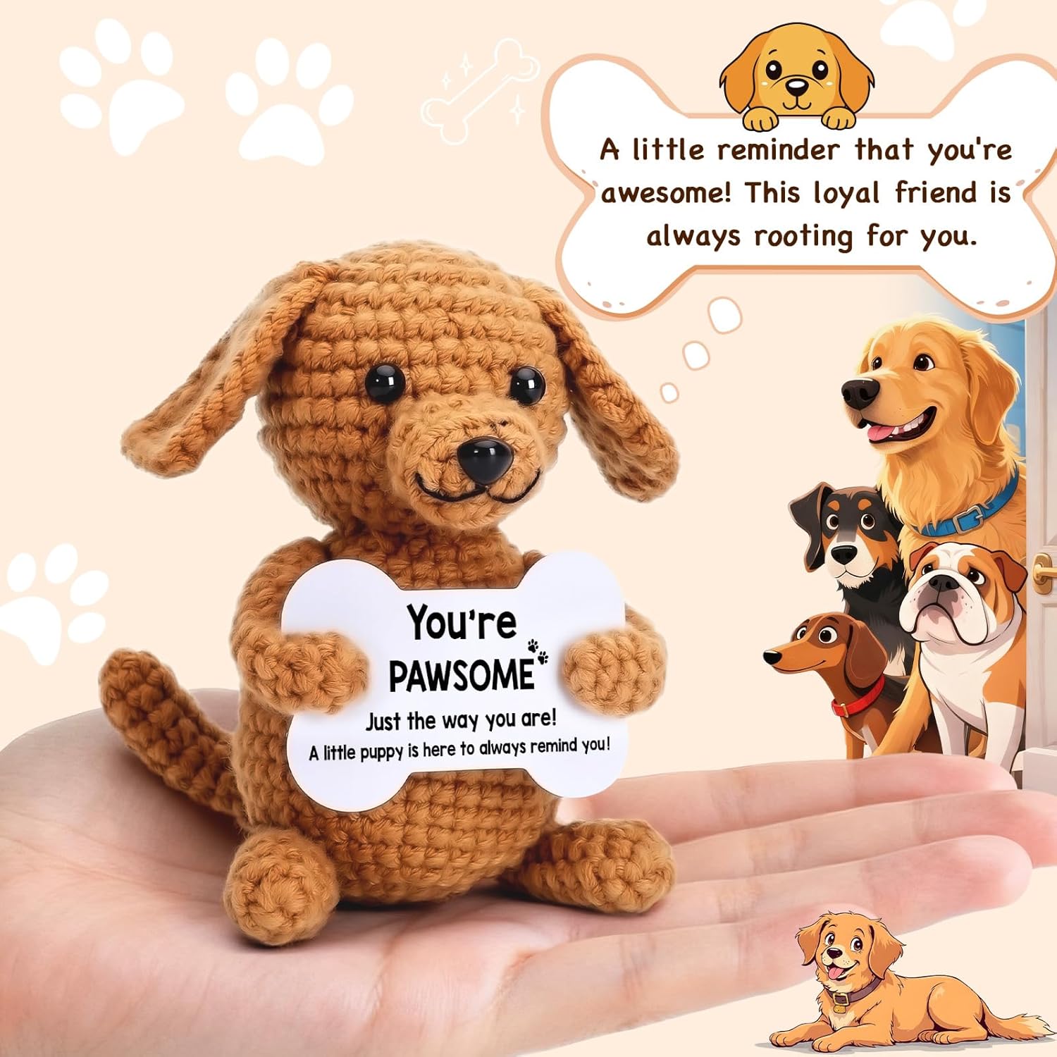 Funny Valentines Day Dog Gifts for Women Men Girls Boys, Cute Puppy Stuffed Animals Plush, Adorable Mini Emotional Positive Desk Decor Accessories, Lovely Valentines & Birthday Gift Ideas to Cheer Up Loved Ones and Decorate Home & Office