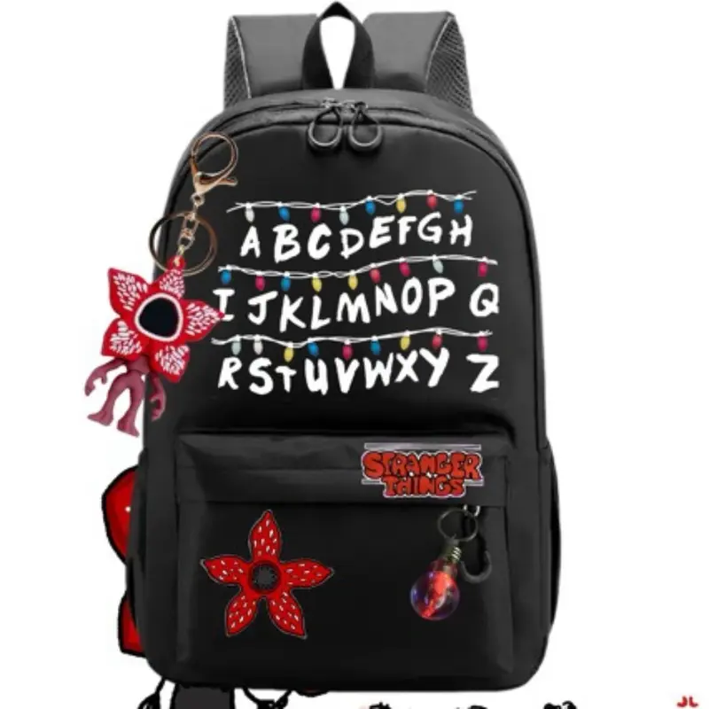 Stranger Things Backpack USB Charging Backpack for Male and Female Students Fashionable and Versatile, Large Capacity