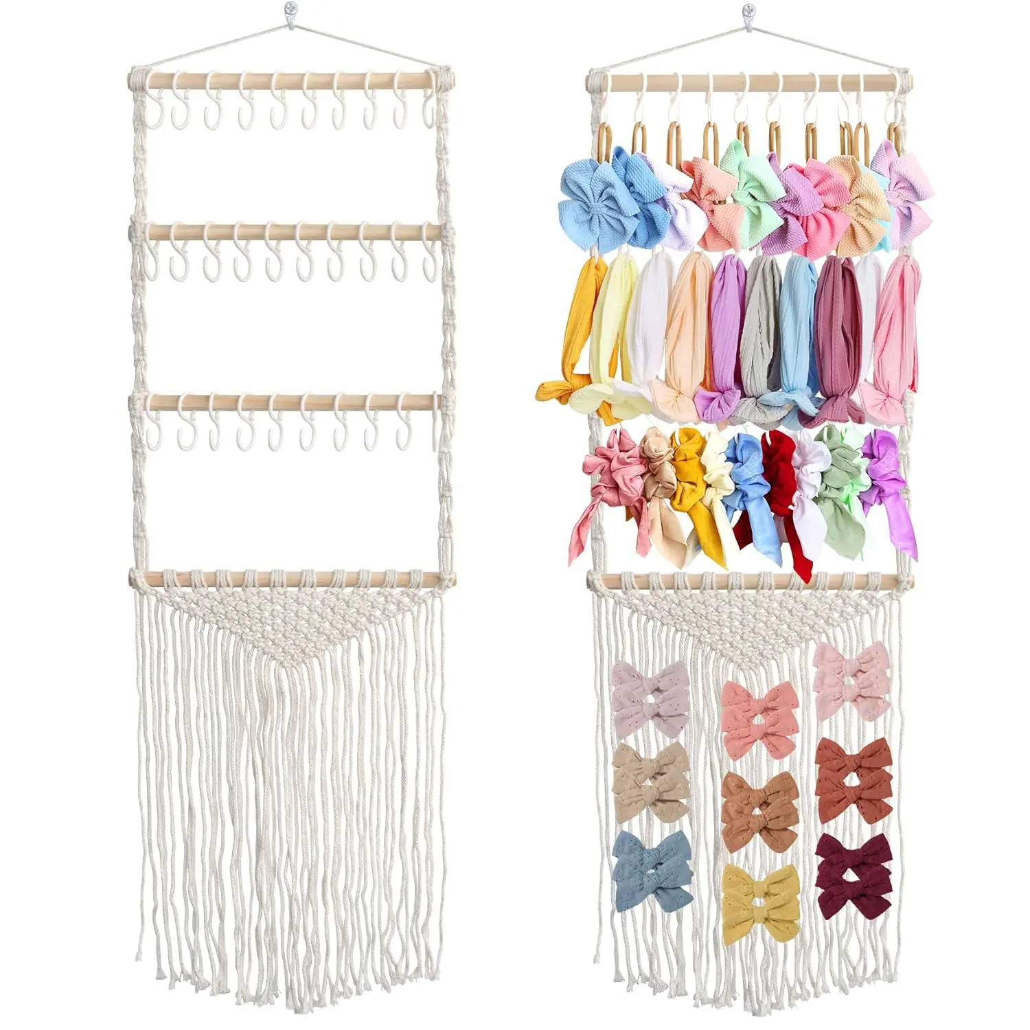 Wall-Mounted Hangable Headband & Bow Organizer Rack - Baby Toddler Girls Hair Accessories Storage, Bow Display & Room Wall Decor, Decoration, Hair Bows Organizer