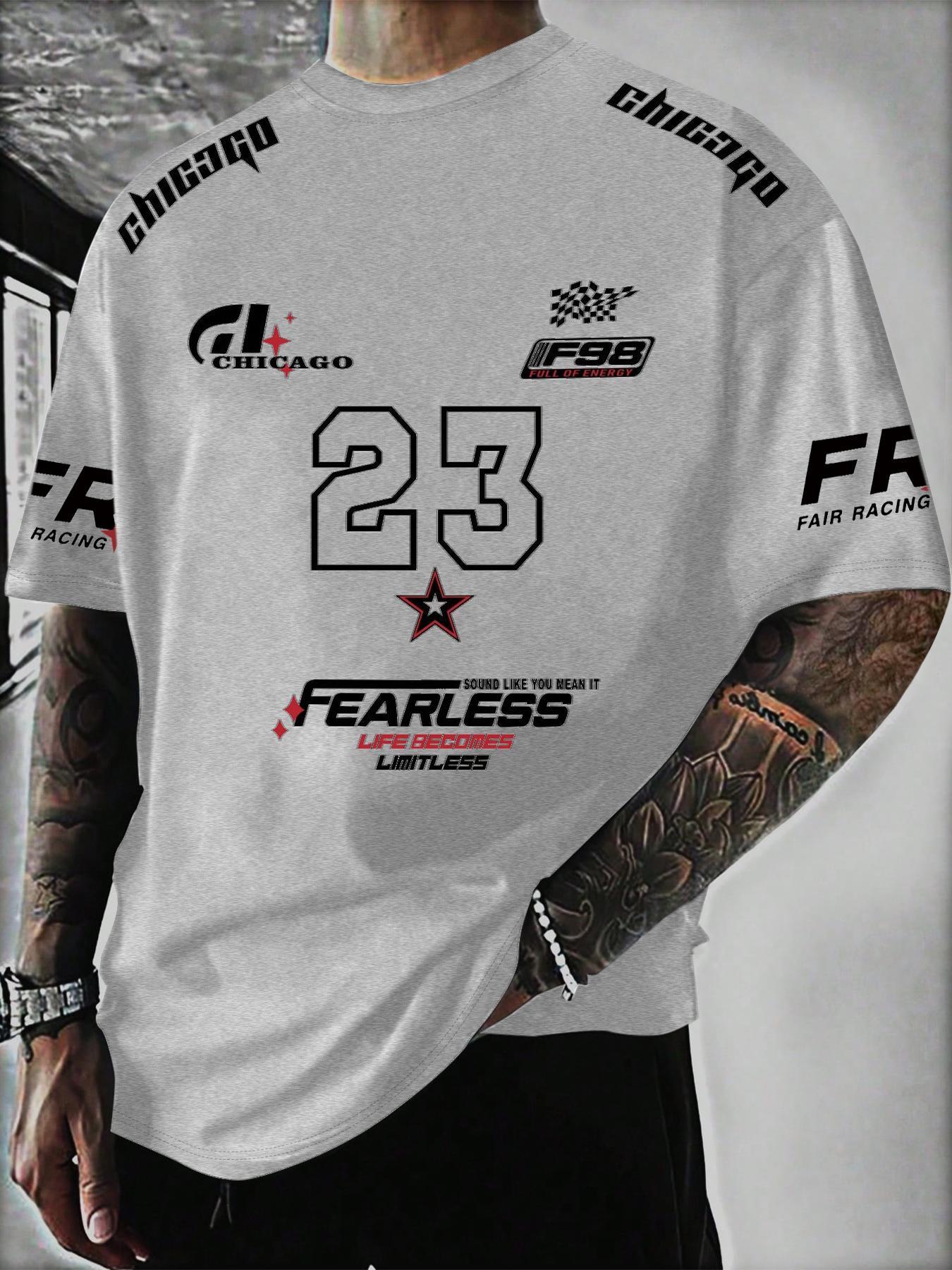 Unisex's Letter & Number Print Round Neck Tee, Regular Fit Casual Short Sleeve Crew Neck T-shirt for Daily Wear, Casual Graphic Design, Crewneck Streetwear, Casual Stylish Tee, Casual Style Tee