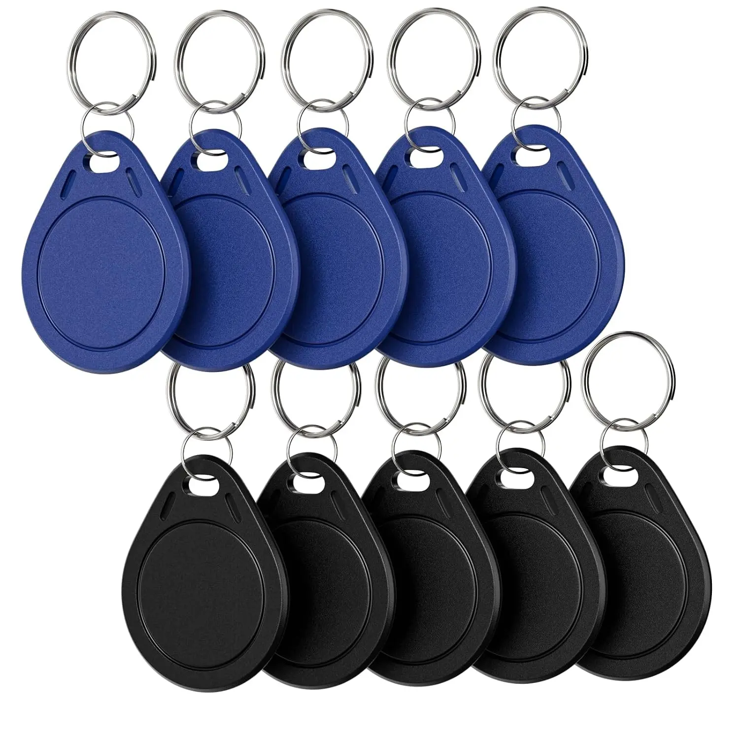 10pcs T5577 RFID Keyfobs 125khz Writable T5577 Key Fob Proximity ID Card Token Tag for Keyless Entry Access Control Systems & Security Lock - 5pcs Black + 5pcs Blue