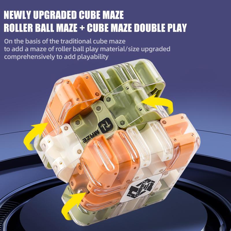 3D Ball Rolling Maze Puzzle Cube - Parent-Child Competitive Logic Game for Kids - Stress Relief and Brain