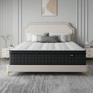 10"12"14" Queen Mattres Twin Full Queen King Size Bed Mattress In A Box, Hybrid Pocket Spring Breathable Cotton Layer Mattress For Motion Isolation & Silent Sleep, Lumbar Support & Pressure Relief, Medium Firm