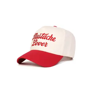 Embroidered Mustache Baseball Cap, Unisex 5-Panel Woven Snapback, Adjustable Sun Protection Accessory for Outdoor Travel & Casual Wear, Accessories For Women, Hats For Women