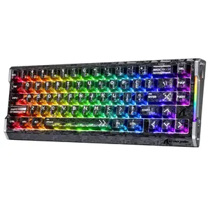 ATTACK SHARK R68HE 60% Wired Rapid Trigger 8K Mechanical RGB Gaming Keyboard with 0.005mm Accuracy,0.08ms Latency,256K Scan,Hall Effect Magnetic Switch,Carbon Fiber+CNC Aluminum Alloy for PC FPS Lighted Mechanical Keyboard