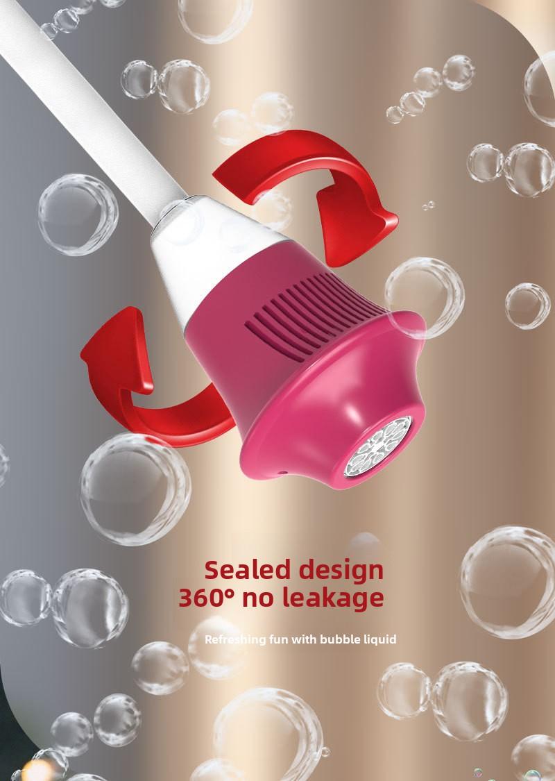 Automatic Handheld Bubble Machine for Kids, Bubble Maker Spring Summer Toys with Lights, Outdoor Rechargeable Blower Best Easter Gift for Children