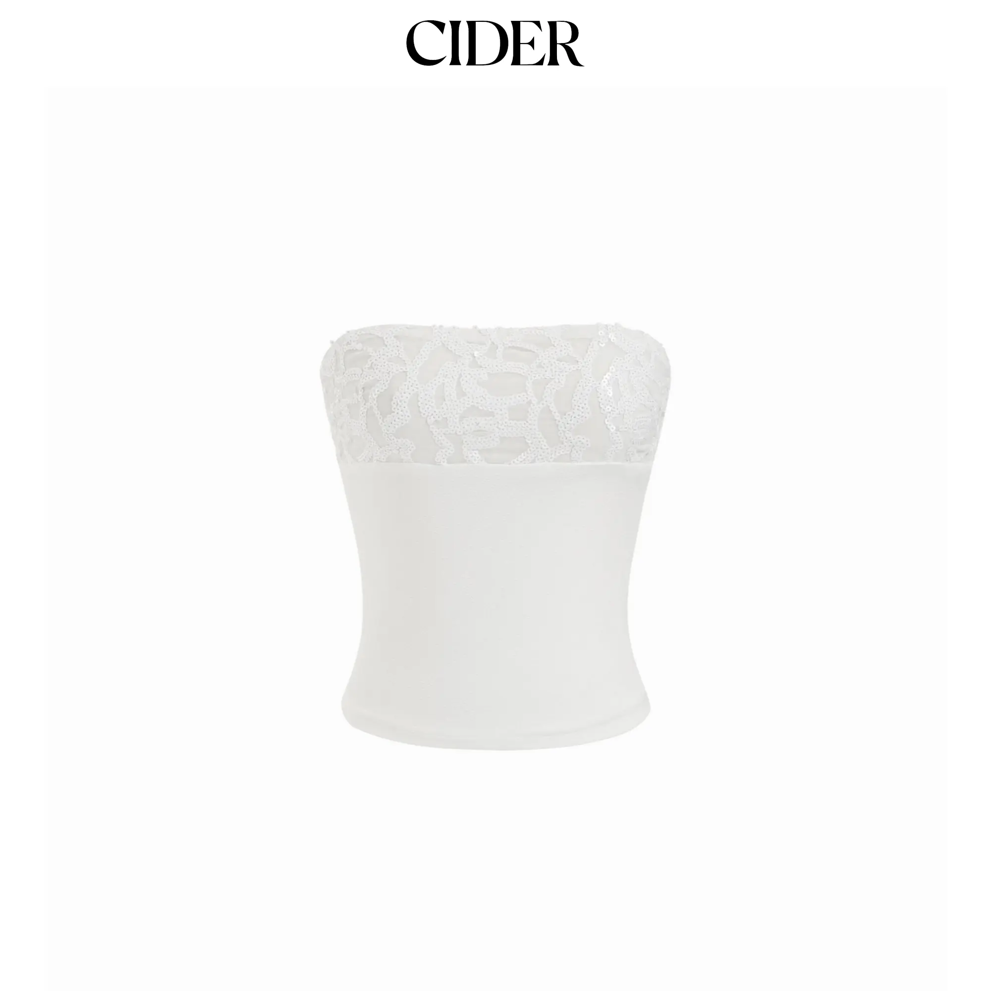 Cider Sequin Bandeau Crop Top