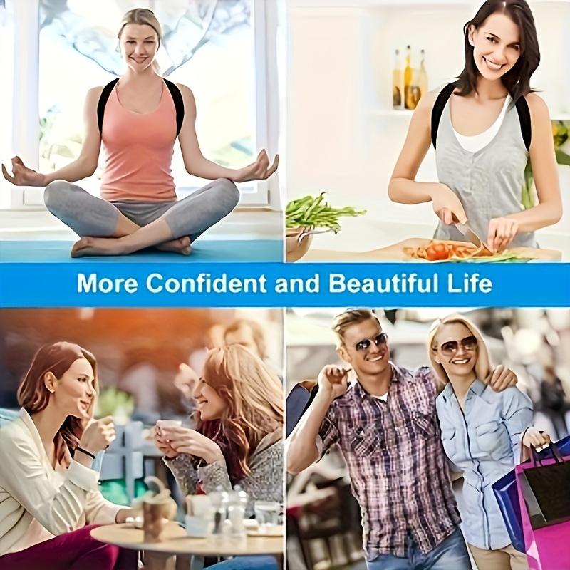 Posture Corrector Vest with Adjustable Straps - Comfortable Back Support Brace for Improved Daily Posture, Breathable Polyester & Nylon Blend, Sports Style