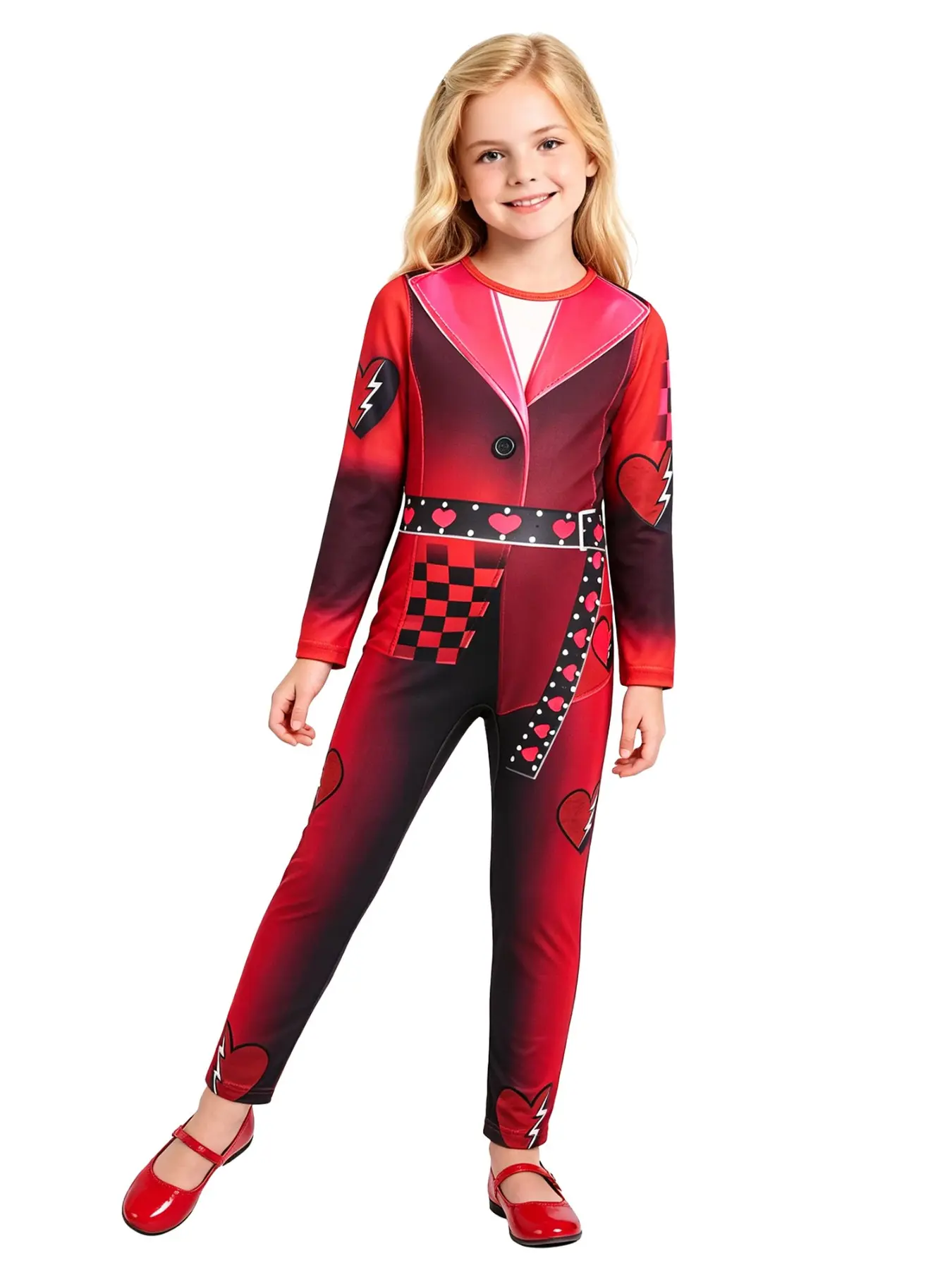 Kids Red Royal Princess Costume Set | Fairy Tale Dress Up Outfit | Halloween Party Cosplay