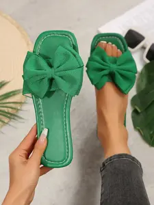 Butterfly Knot Slippers for Women, Bow Decorated Sandals, Fashion Beach Shoes, Casual Party Footwear, Ideal for Dates, Vacations, Shopping, Home Use